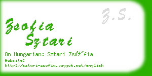 zsofia sztari business card